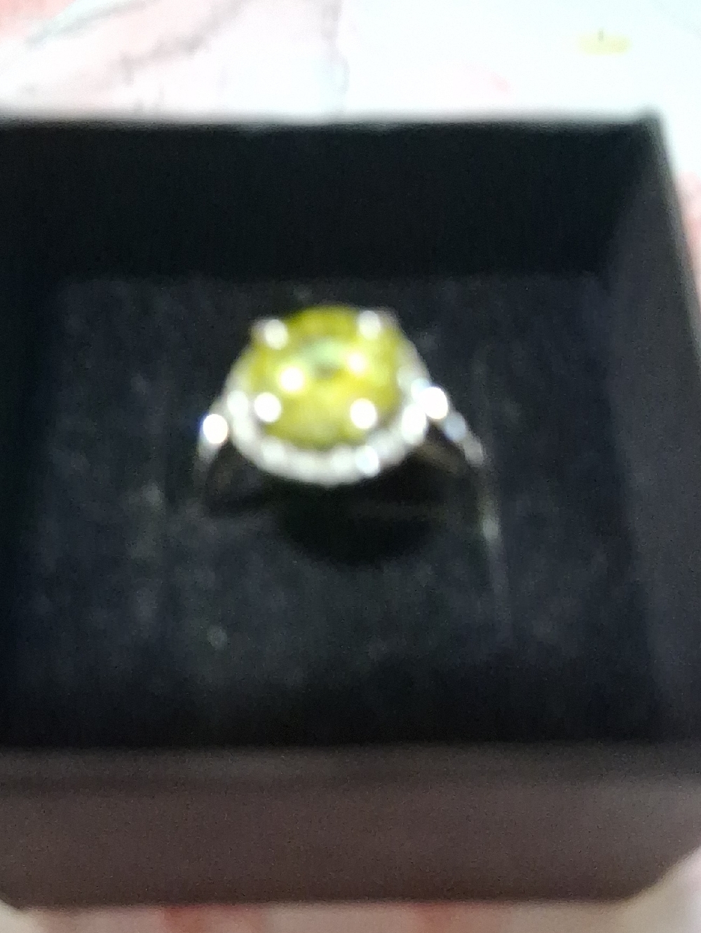Silver Ring with Green Gemstone